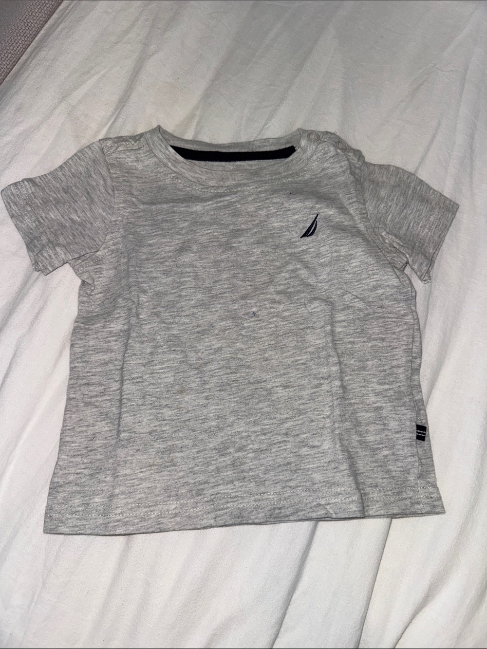 Nautica Toddler Light Heather Gray Short Sleeve Tee with Sail Logo